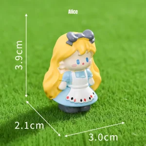 Alice fairy tale miniature characters figurine wearing blue dress and apron for book nooks