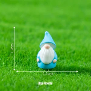 Tiny Blue Gnome miniature characters figurine with white beard for fantasy miniature scene