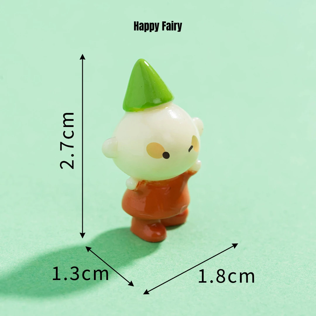 Cute fairy tale miniatures sprite in green pointed cap for whimsical miniature decor