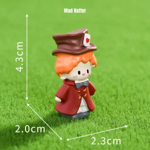 Mad Hatter miniature figurines with top hat for fantasy storybook miniatures decor