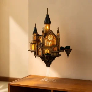 Glen Sky Citadel 3D wooden puzzle illuminated floating model as desktop decor display