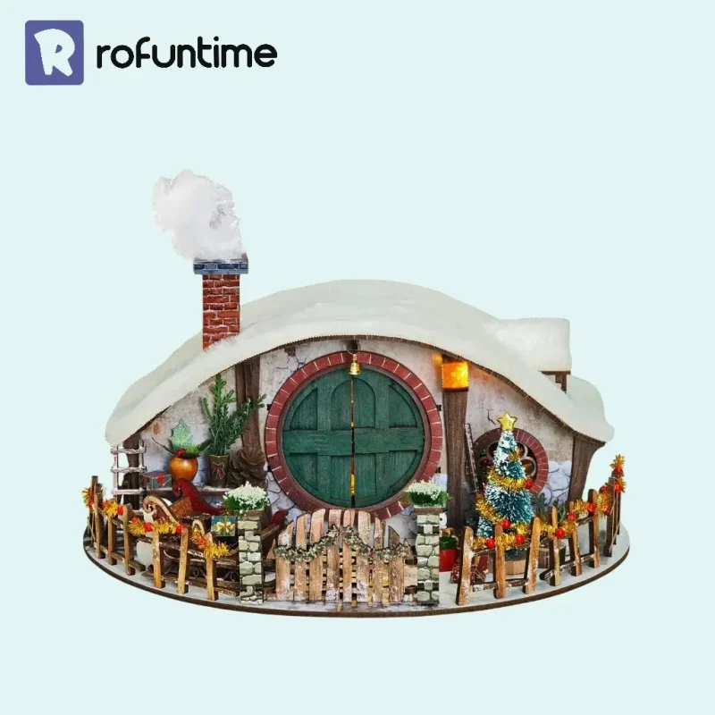Magic Ring Snow House round-door miniature house kit with snow roof and sleigh