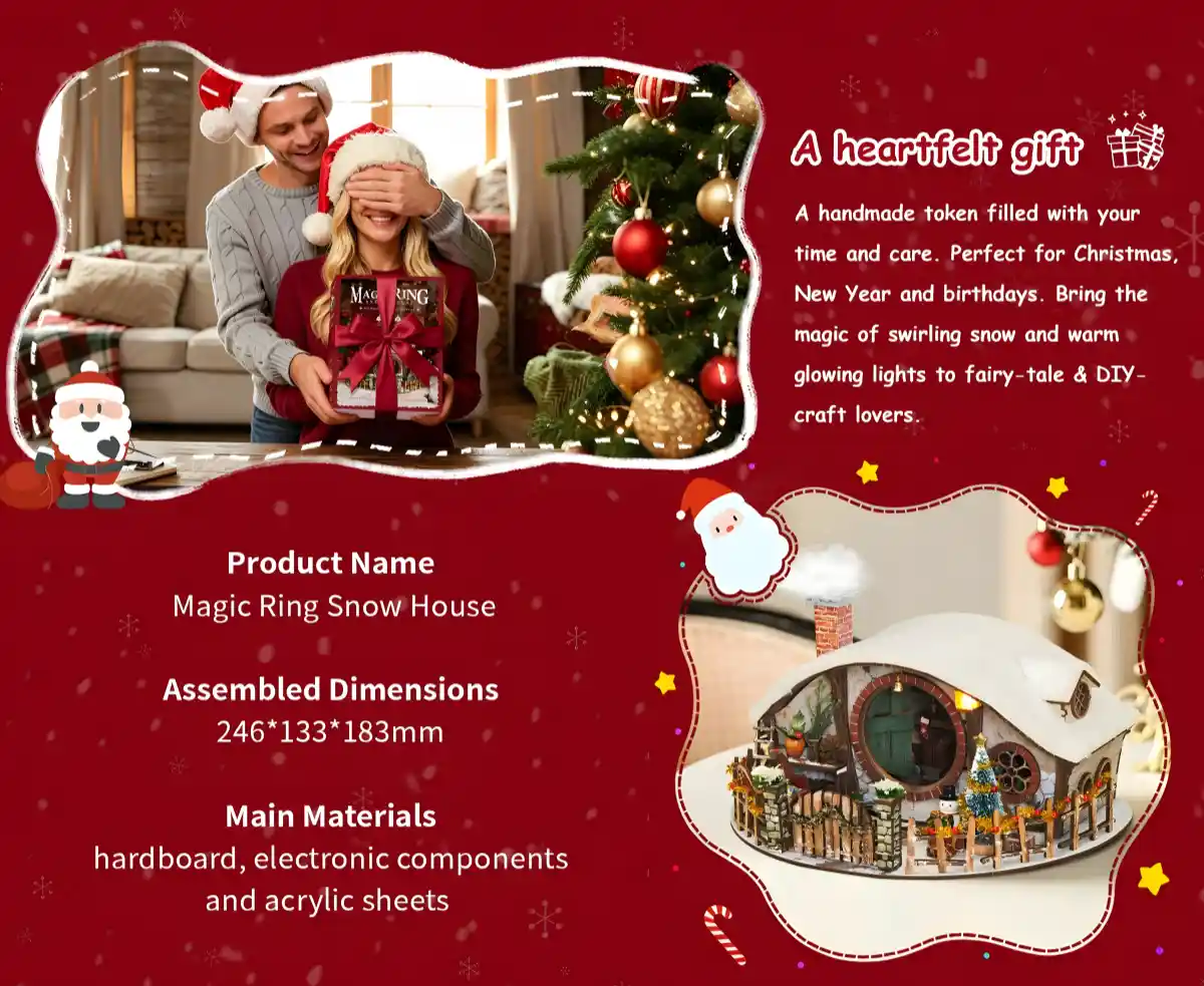 Magic Ring Snow House DIY Christmas gift box presentation and materials specifications