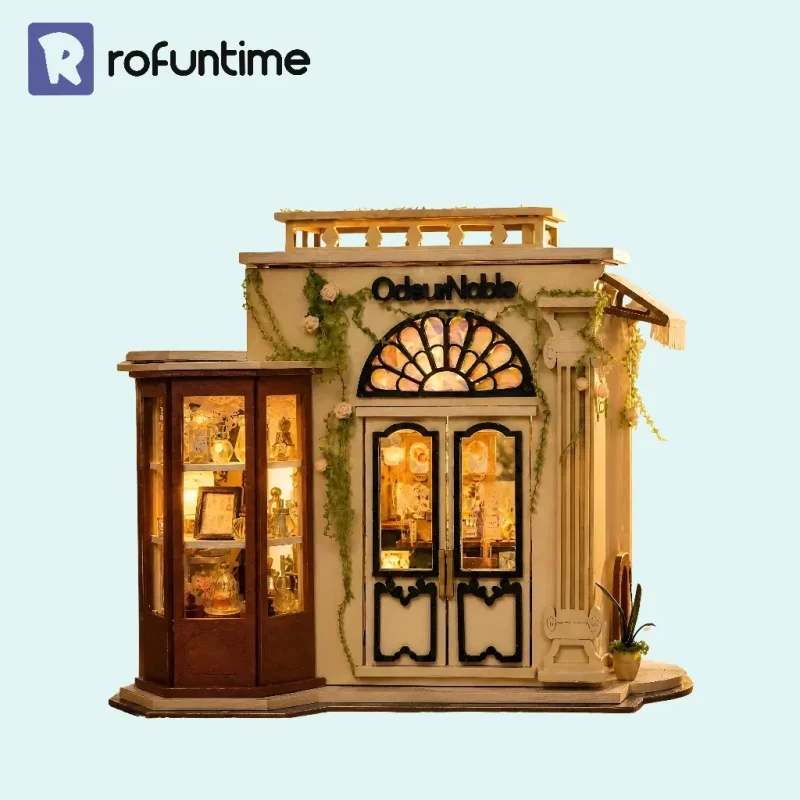 Rofuntime Odeur Noble DIY miniature house French perfume shop wood kit